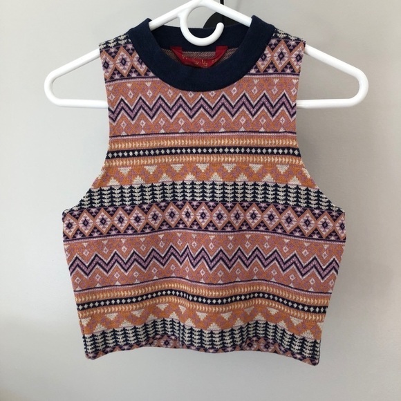 NWT TigerLily Calvados multicolor knit crop top Revolve.com size 6 - Picture 3 of 8